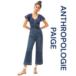 ANTHROPOLOGIE PAIGE Ria Denim Jumpsuit, Size L.